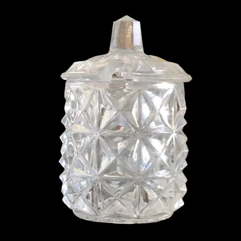 Phil Papel Lead Crystal West Germany Mustard Jam Honey Pot With Spoon